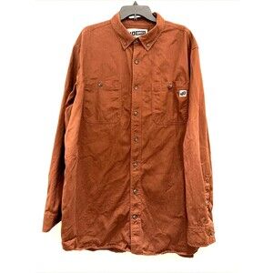 Duluth Trading Shirt 40 Grit Button Up Canvas Workwear 2XL Tall Men’s Brown